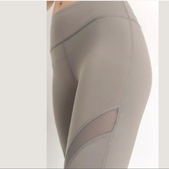 Mocha Workout Athletic Mesh High Waist Leggings - Picture 4 of 5